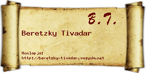 Beretzky Tivadar névjegykártya